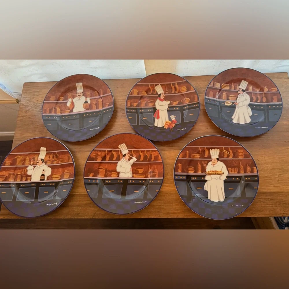 6 Williams Sonoma CHEF SERIES by Guy Buffet Salad Plates 8.25